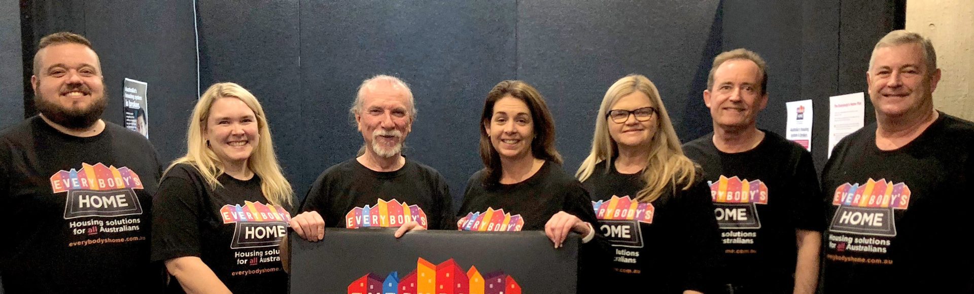Group of people supporting the Everybodys Home campaign