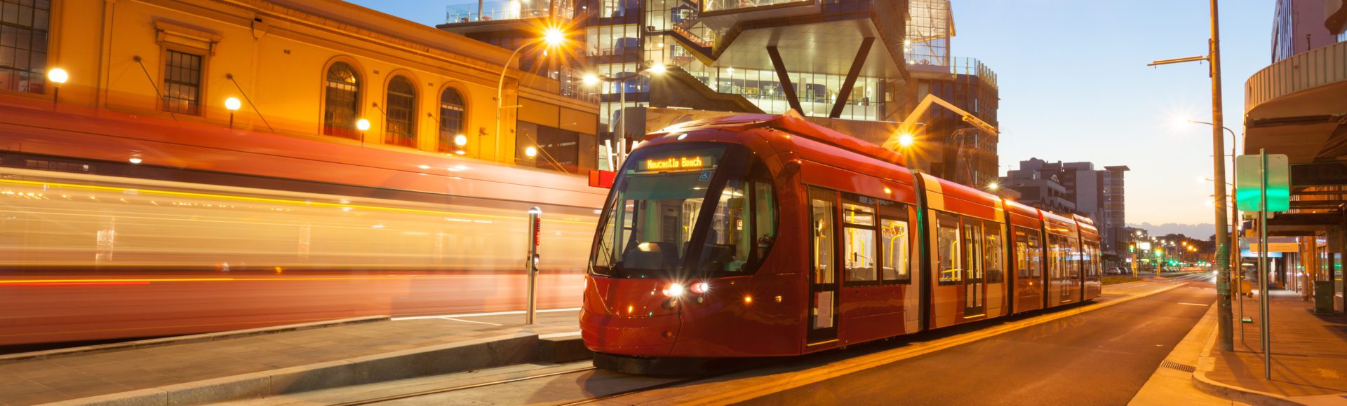 A phot of the Newcastle Light Rail