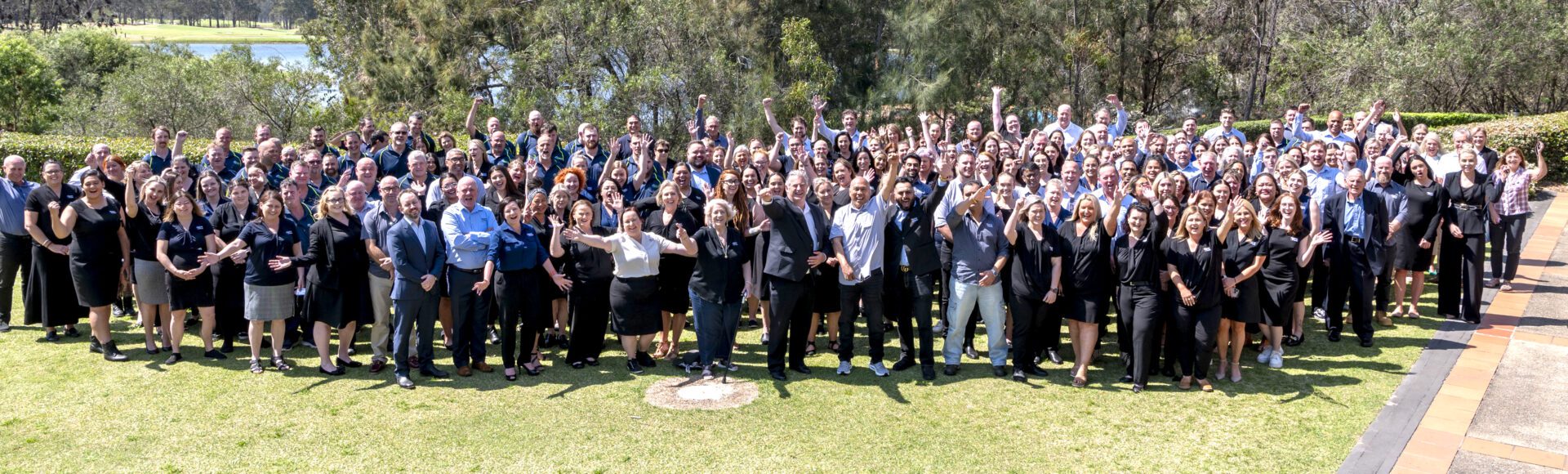 200 Home in Place staff large group photo outside