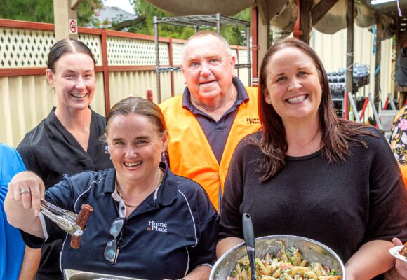 Group of people with BBQ food