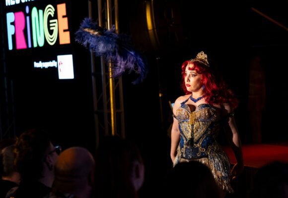 Woman in a costume on stage