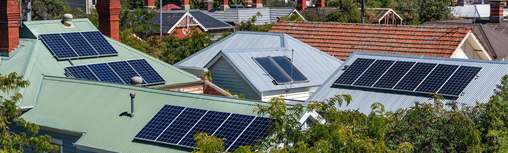 Solar panels on roofs in Melbourne