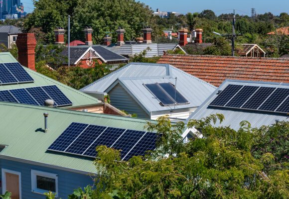 Solar panels on roofs in Melbourne